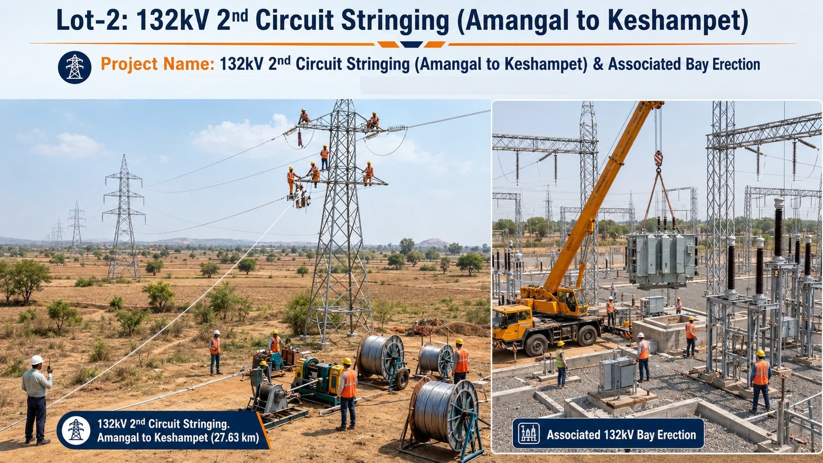 132kV 2nd Circuit Stringing (Amangal to Keshampet) and Associated 132kV Bay Erection